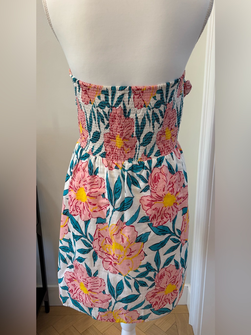 Bell By Alicia Bell Sundress, Strapless, Floral Silk Print, Size L, Resortwear — image 3 of 5